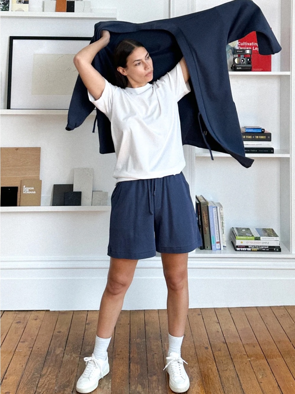 Ana + Zac Tokyo Coat in Navy Blue
